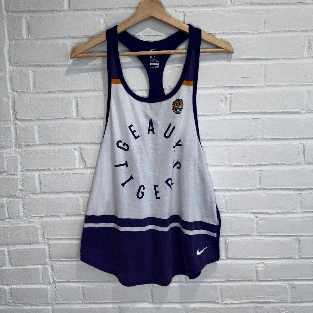 Nike LSU Purple and White Graphic Tank Top